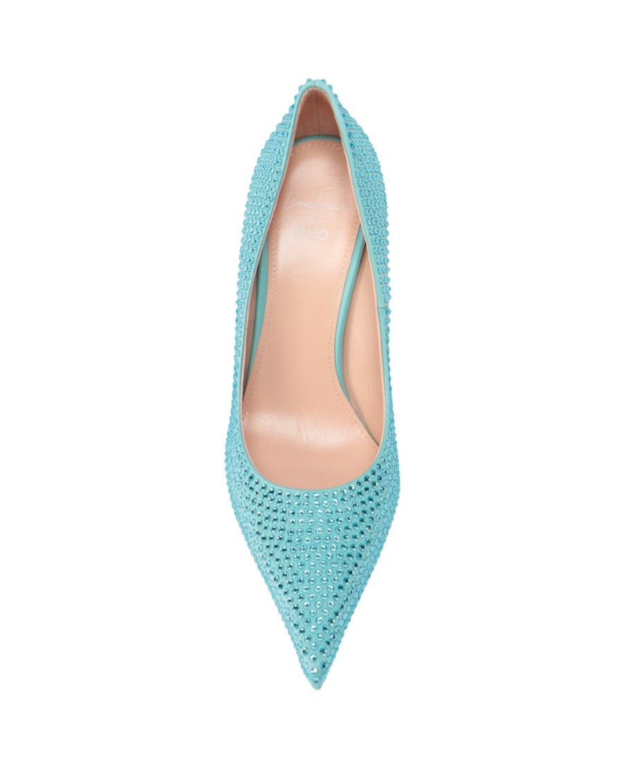 Liu •jo Leonie Hanne X Liu Jo Embellished Sculpted Heel Pumps In Blue