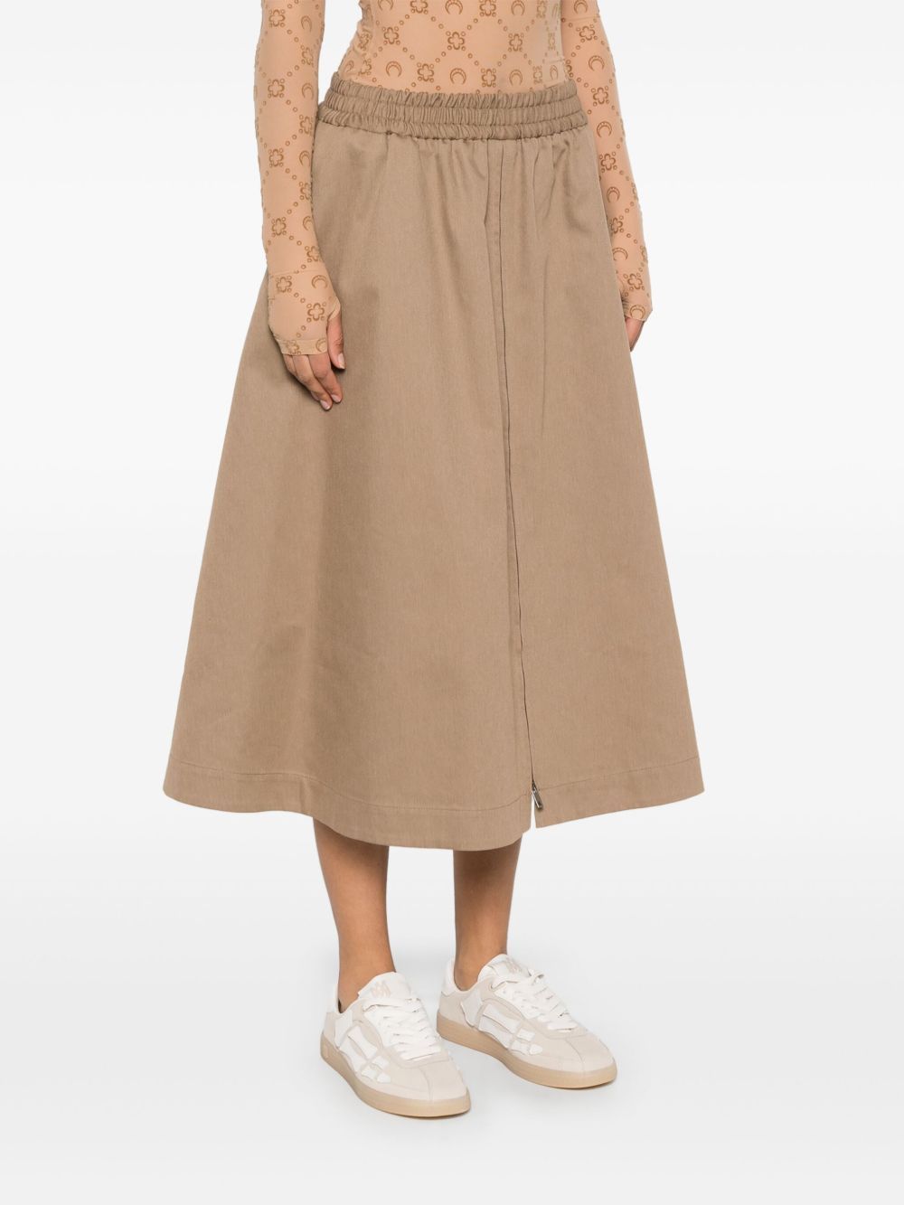 Golden Goose Deluxe Brand Flowing Beige Maxi Skirt With Elastic Waistband In Nude