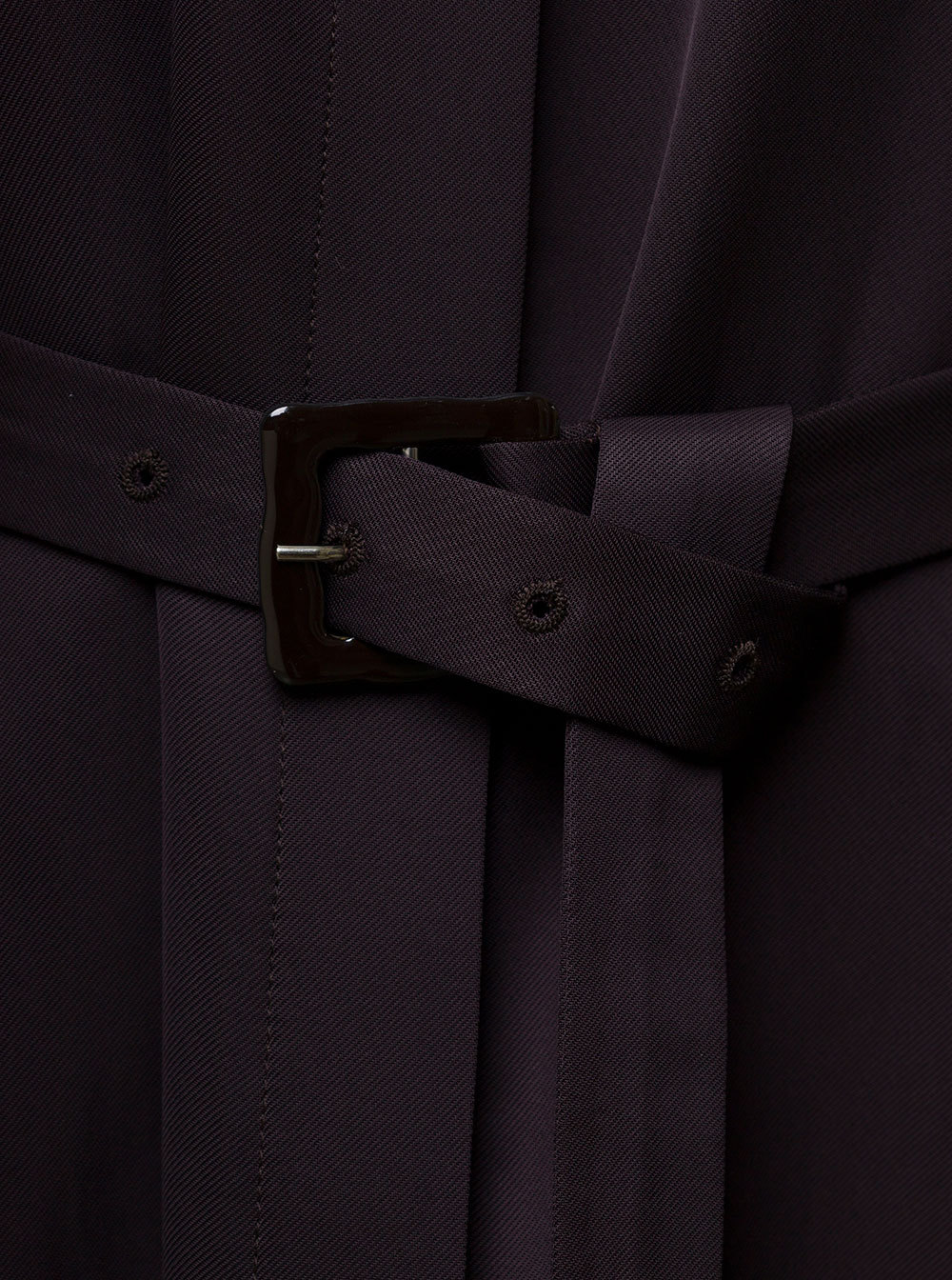 Jil Sander Brown Belted Coat With Classic Collar In Viscose Twill Woman In Black