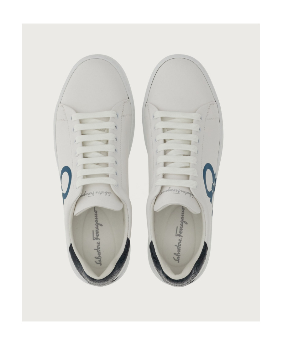 Ferragamo Gancini-print Low-top Sneakers In White