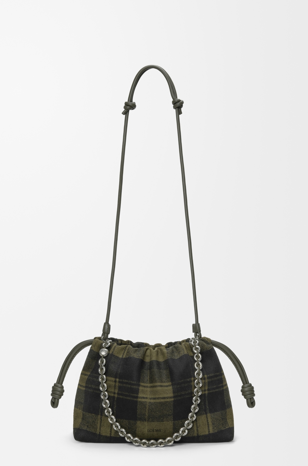 Loewe Medium Flamenco Purse In Tartan Suede In Multi