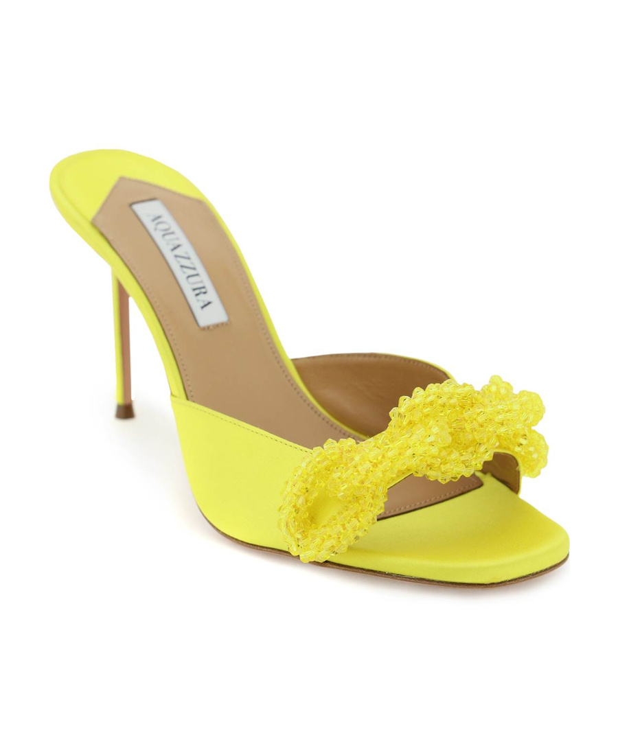 Aquazzura Bow Detail Sandals In Yellow