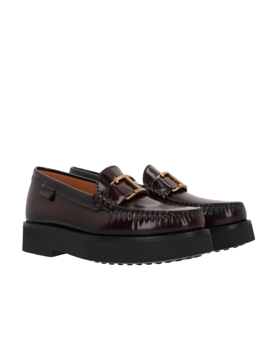 Tod's Logo-buckle Leather Loafers In Black