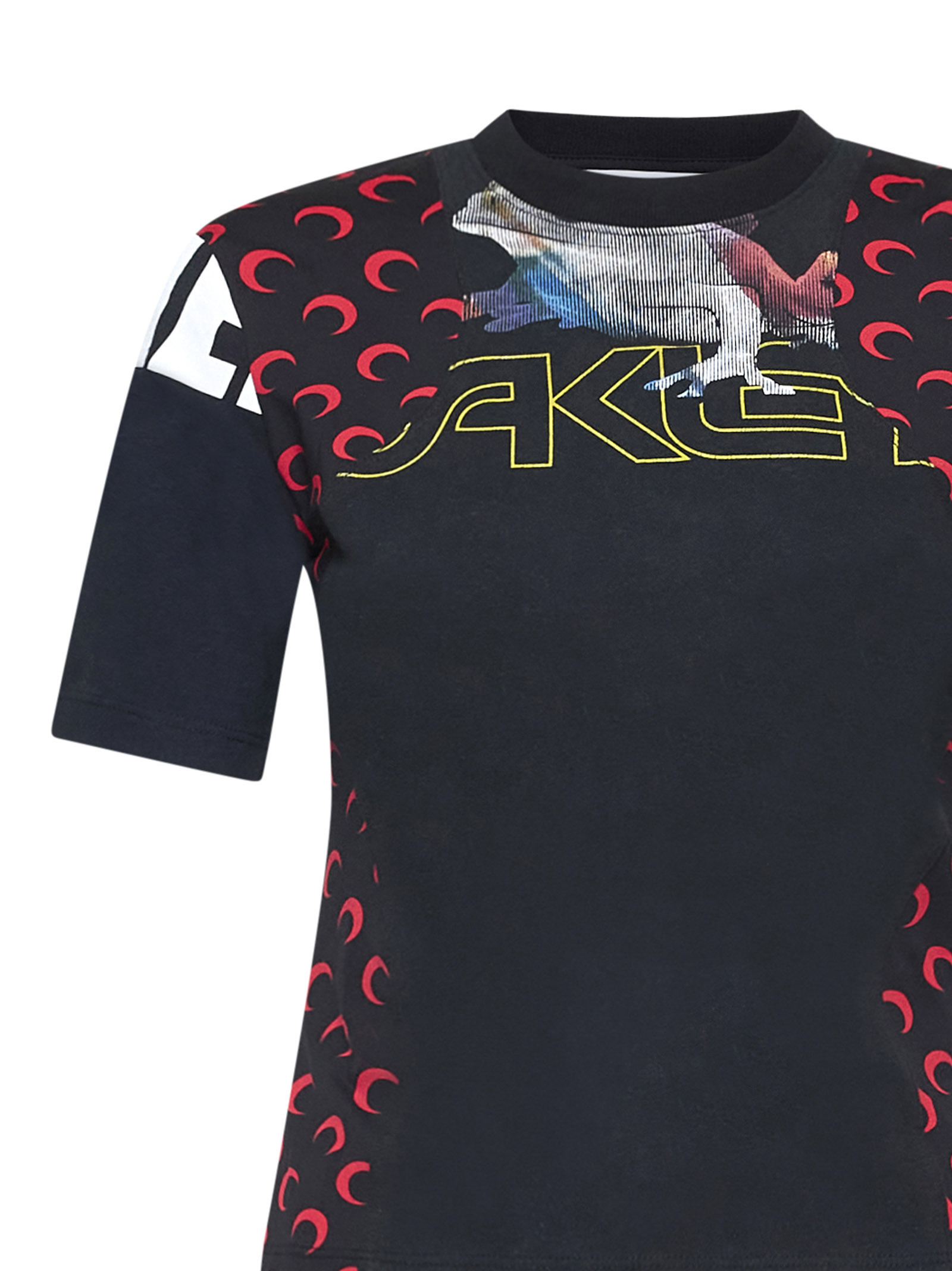 Marine Serre Regenerated Graphic-print T-shirt In Black