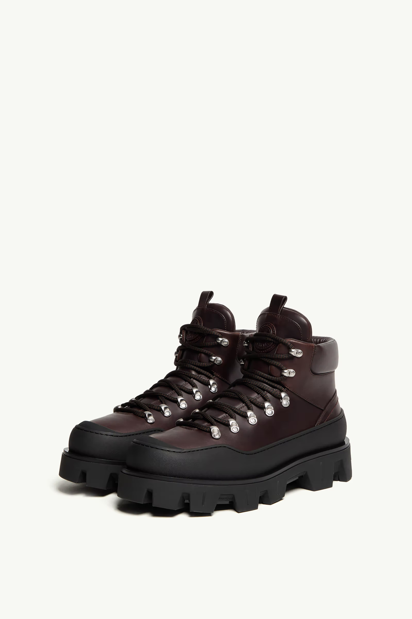Moncler Grenoble Peak Trek Leather Hiking Boots In Animal Print