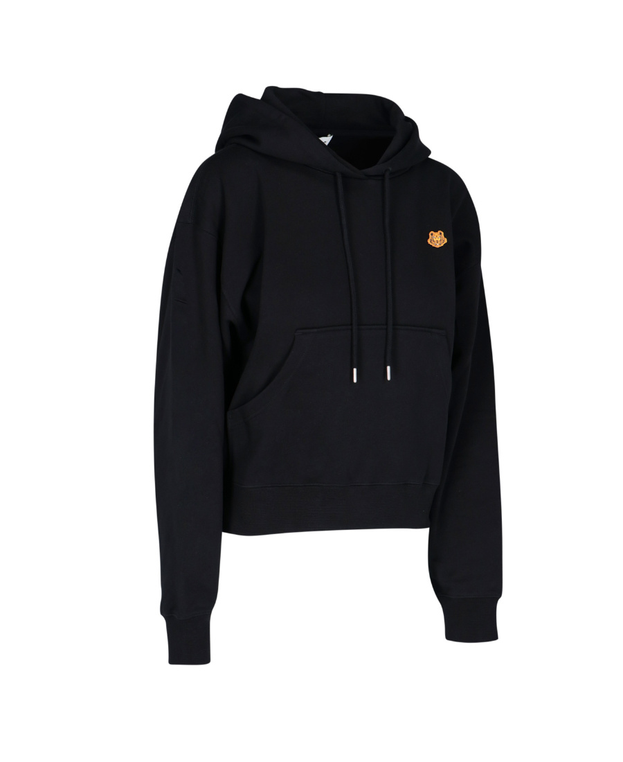 Kenzo Tiger Crest Embroidered Drawstring Hoodie In Blue