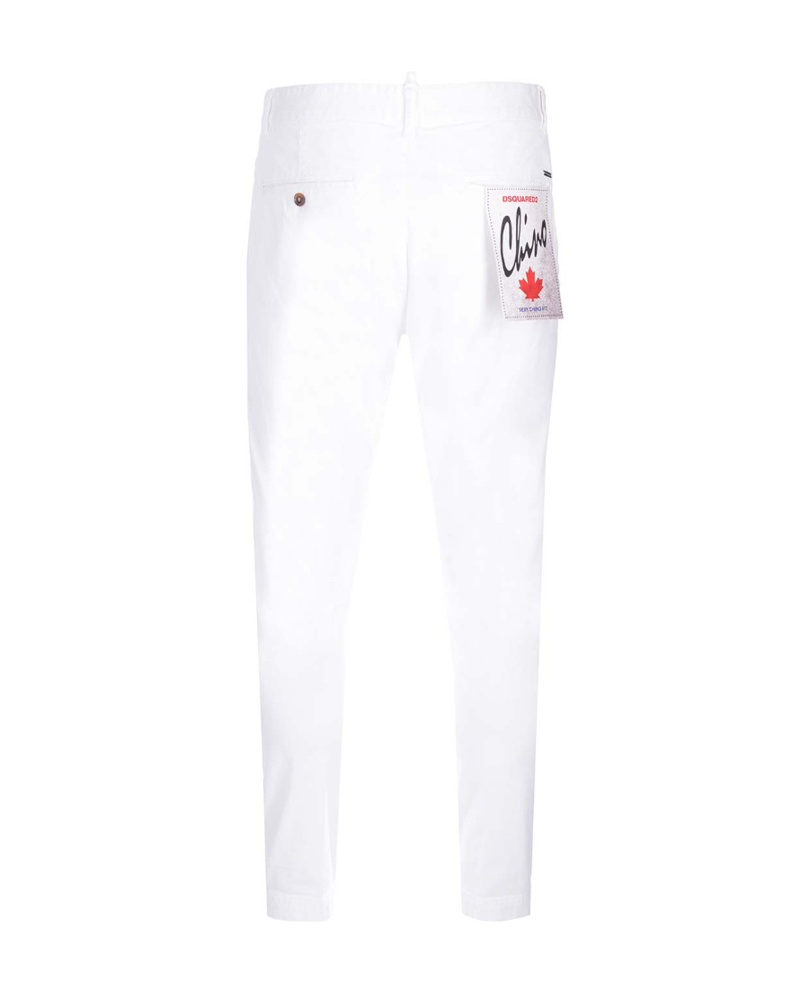 Dsquared2 Mid-rise Tapered Trousers In White