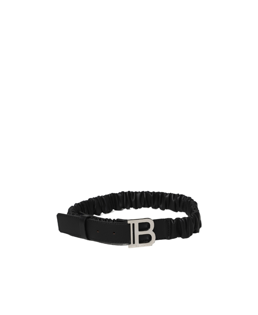 Balmain Logo-buckle Leather Belt In Black