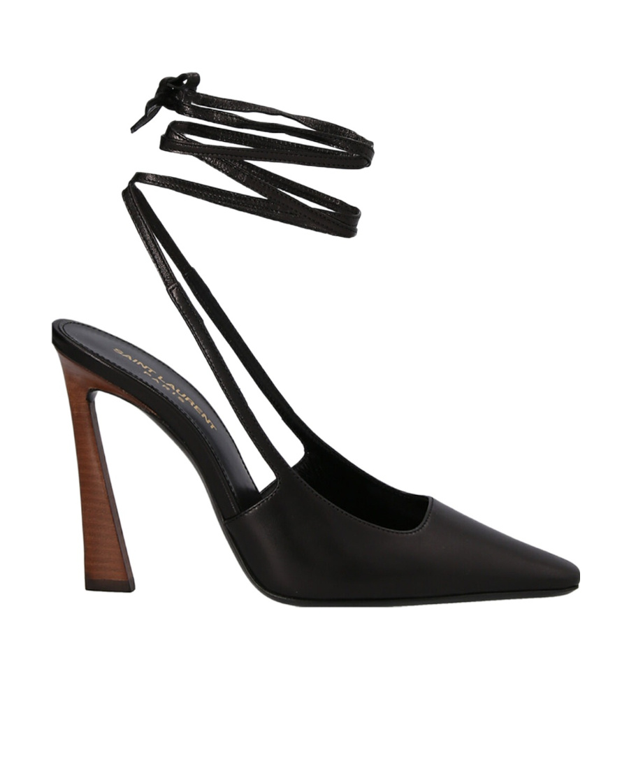 Saint Laurent Blade 105 Leather Slingback Pump In Black
