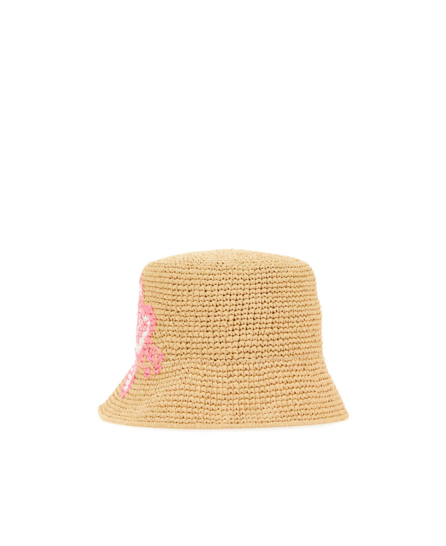 Prada Crochet Floral-embroidery Bucket Hat In Neutral