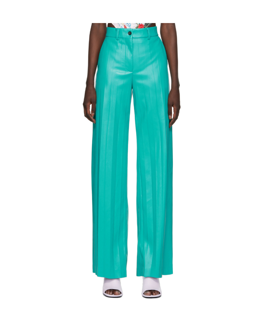 Msgm Logo Casual Pants In Green