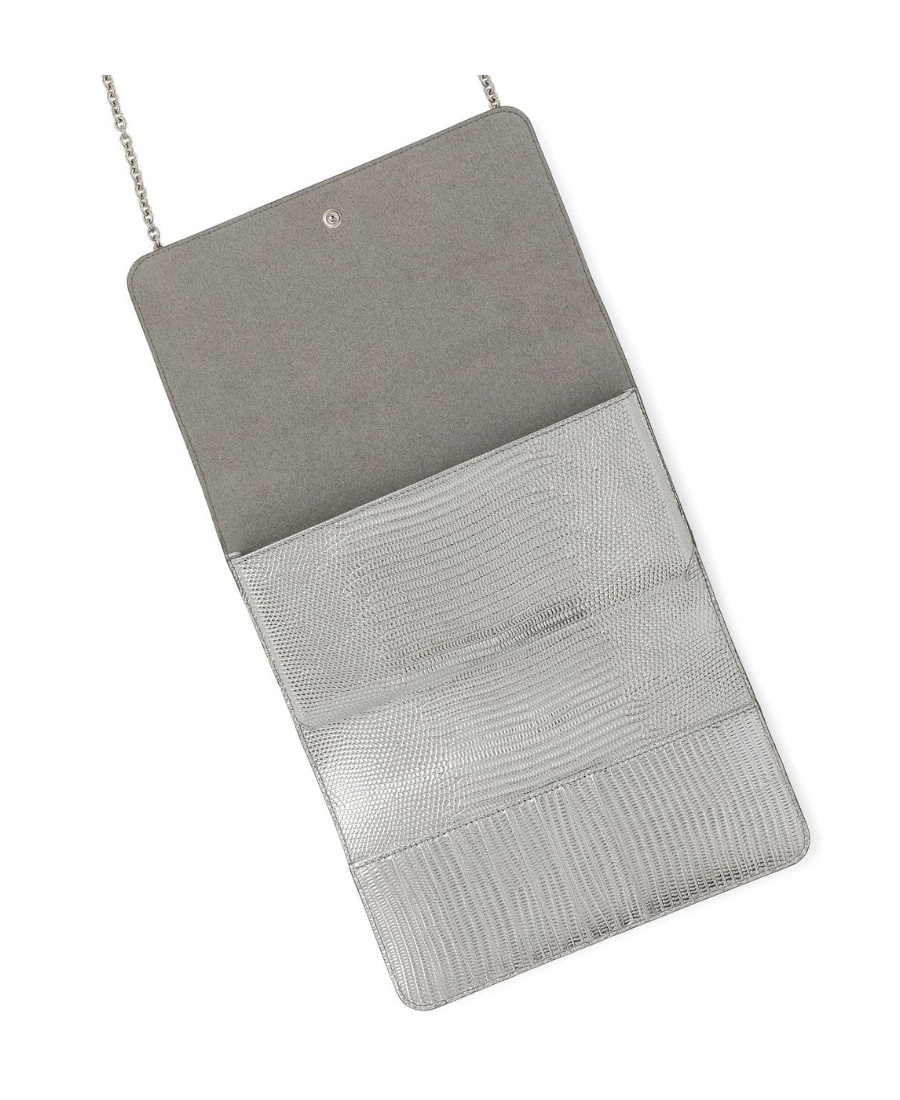 Dolce & Gabbana Kim Dolcegabbana Crystal-embellished Logo Mini Bag In Gray