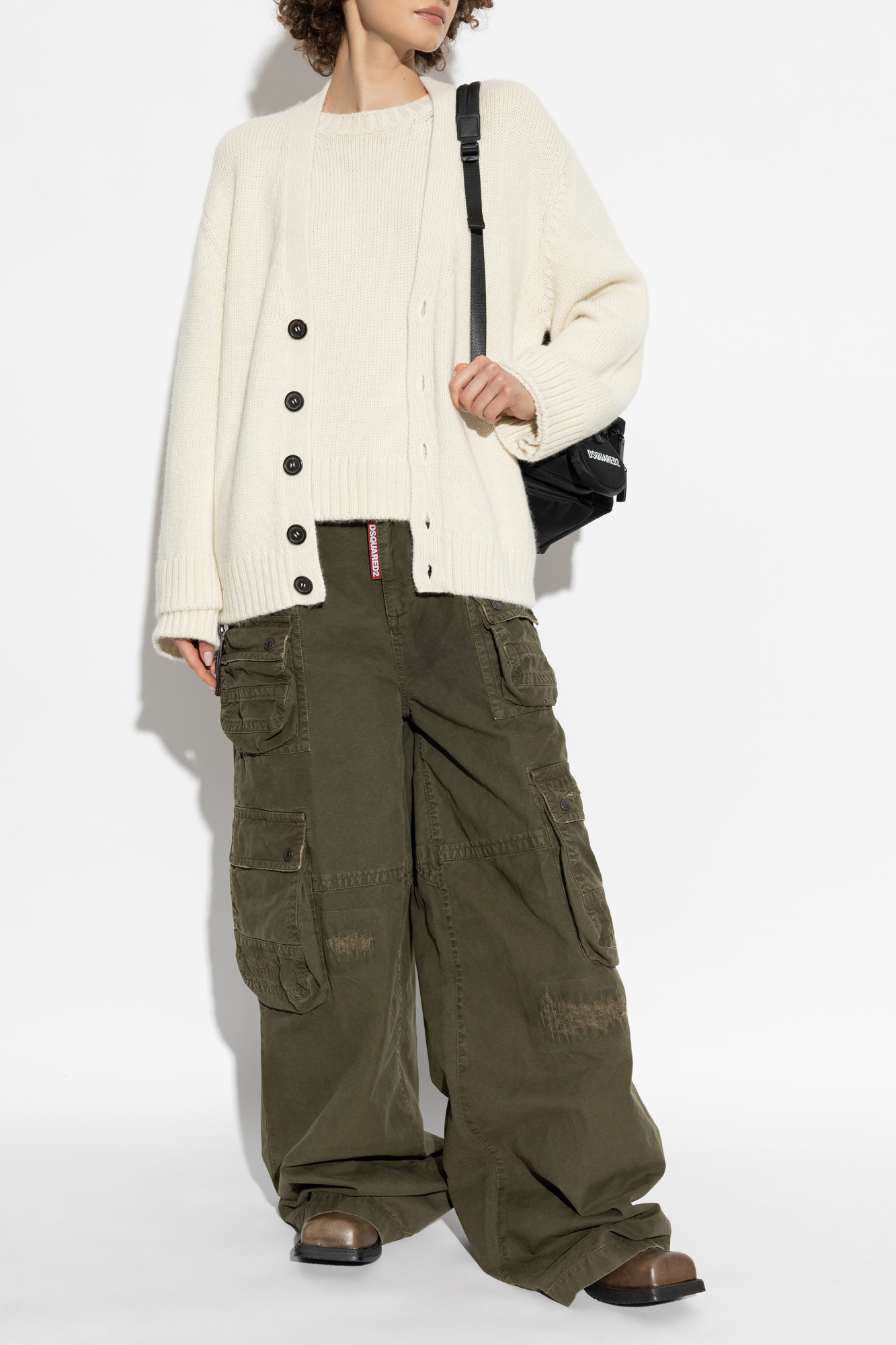 Dsquared2 Mid-rise Cotton Cargo Trousers In Green