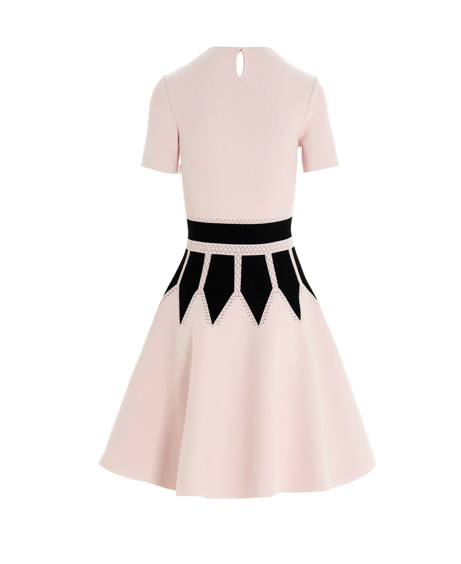 Alexander Mcqueen Round-collar Short-sleeve Dress In White