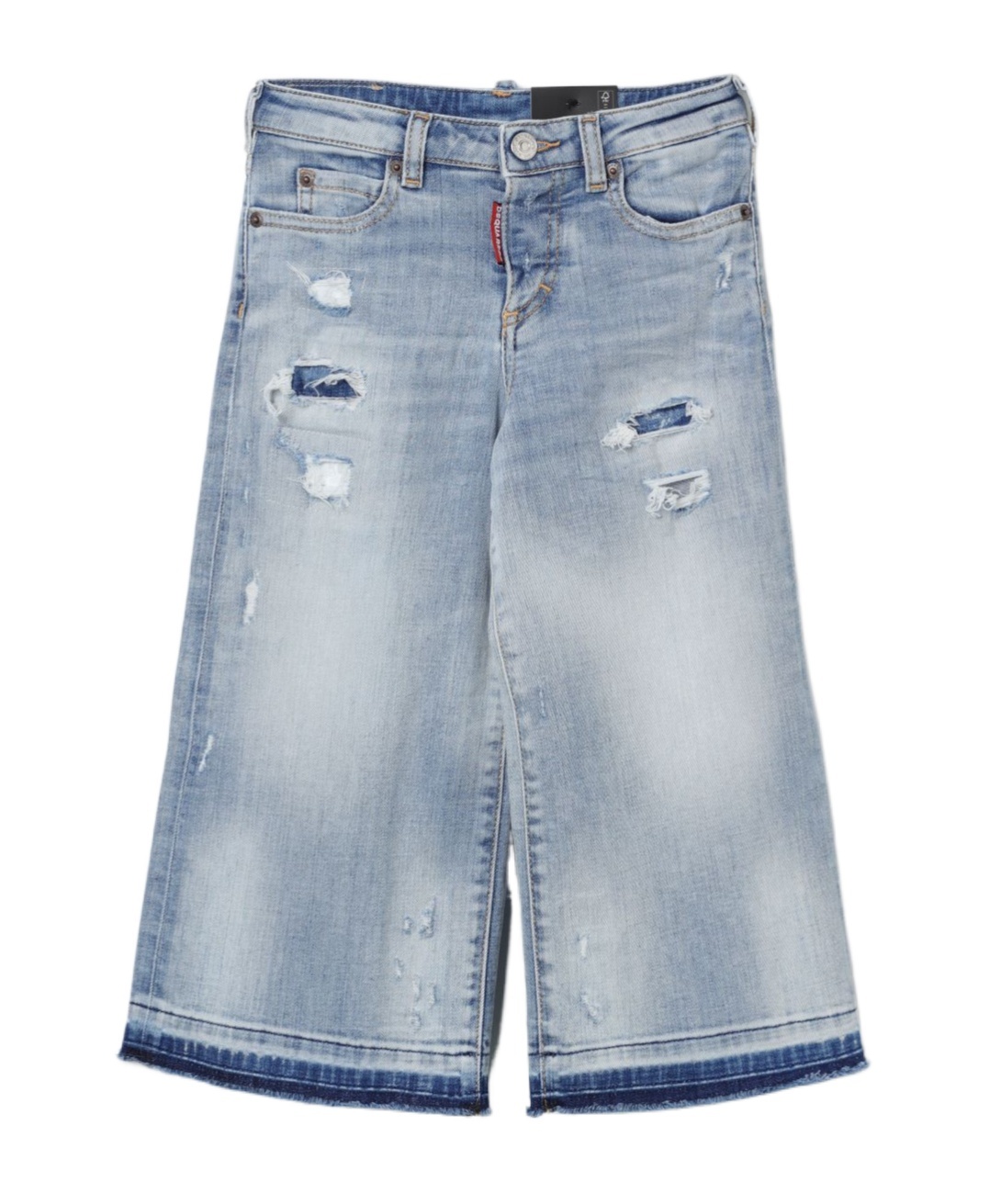 Dsquared2 Wide Clear Ripped Jeans In Gray