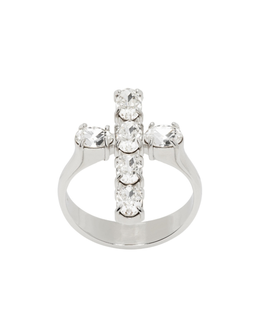 Dolce & Gabbana Crystal Cross Ring In White