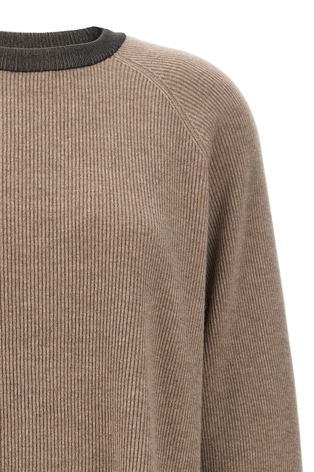 Brunello Cucinelli Ribbed-knit Cashmere Sweater In Brown
