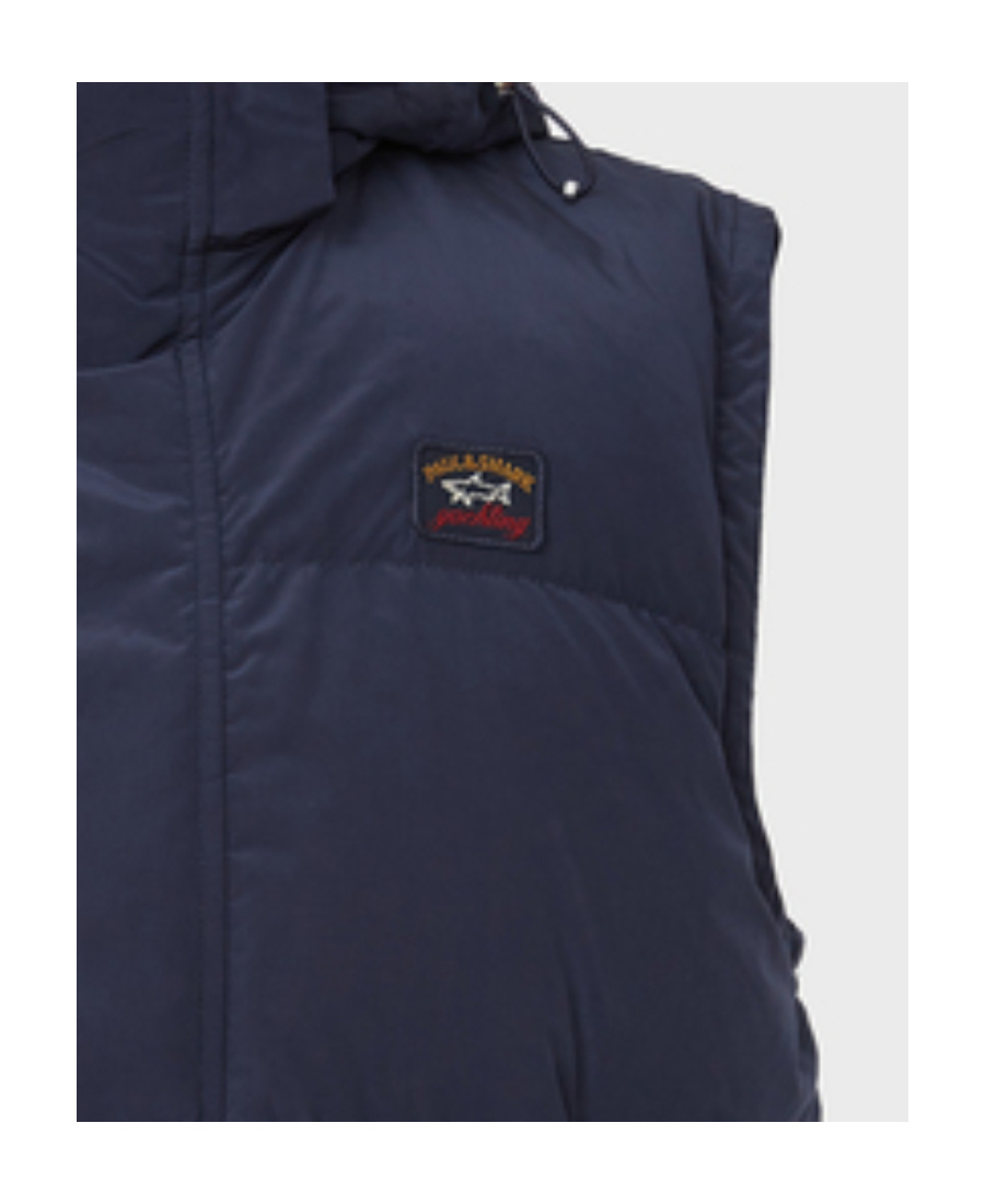 PAUL & SHARK LOGO PATCH HOODED DOWN JACKET