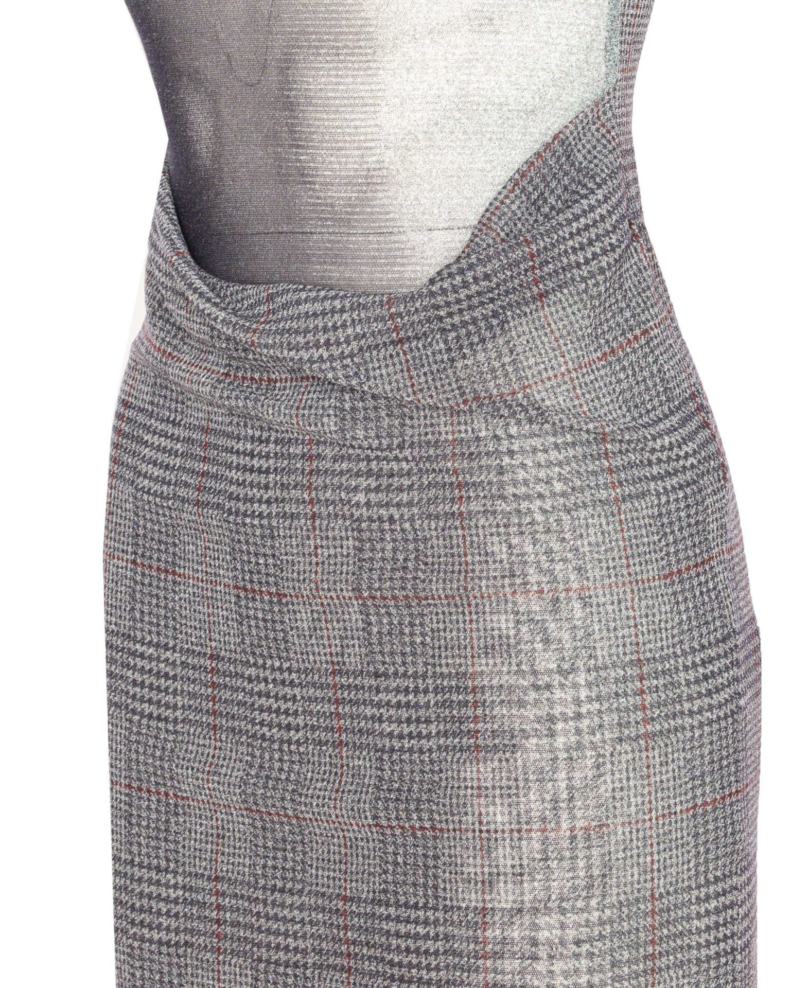 Jean Paul Gaultier Women Body Wash And Prince Of Wales Double Layer Mesh Long Dress In Gray