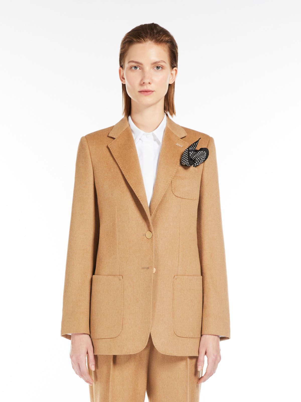 Max Mara Long-sleeved Suit Coat In Nude