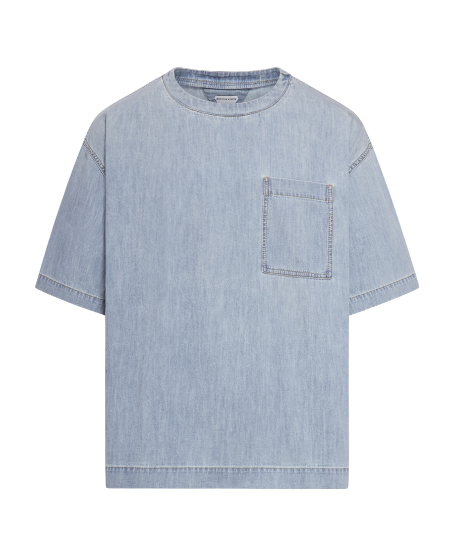 Bottega Veneta Bleached-denim T-shirt In Gray
