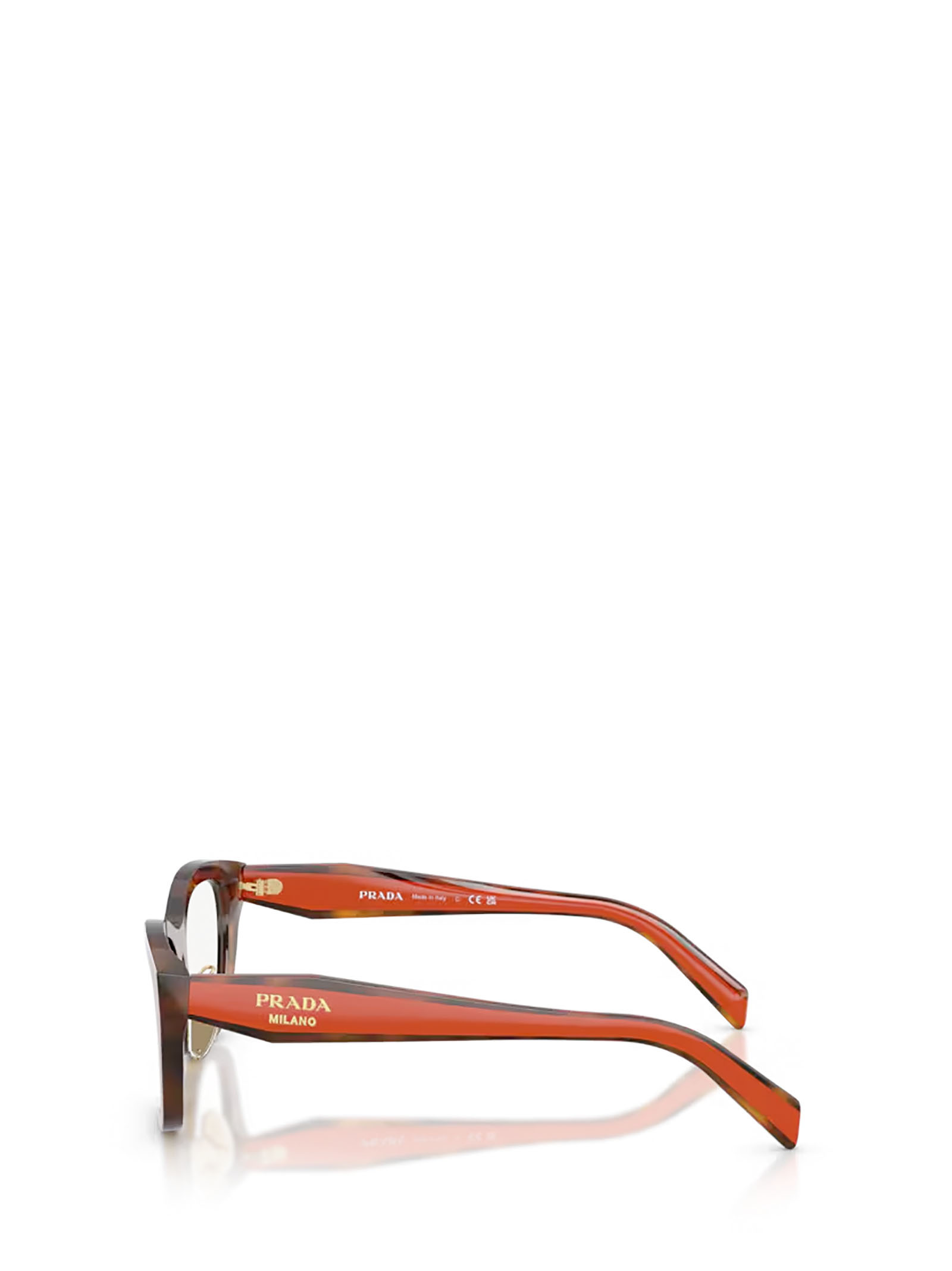 Prada Geometric Frame Glasses In Brown