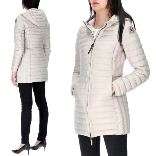 Shop Parajumpers Long-sleeved Hooded Down Jacket In White