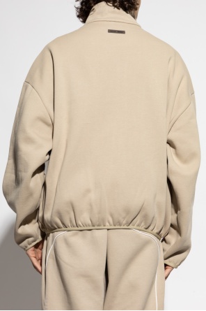 Essentials Zip-up Track-detail Sweatshirt In Neutral