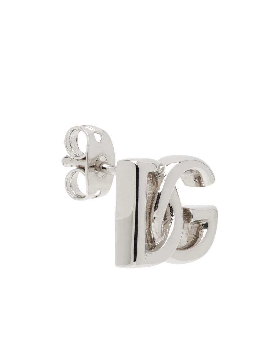 Dolce & Gabbana Silver Stud Single Earring In White