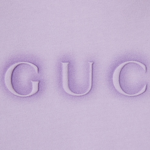 Gucci Cotton Hooded Sweatshirt With Logo In Purple