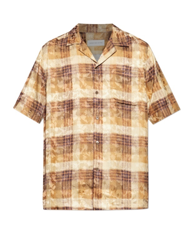 Dries Van Noten Mens Tan Carltone 2028 Graphic-print Woven Shirt In Brown