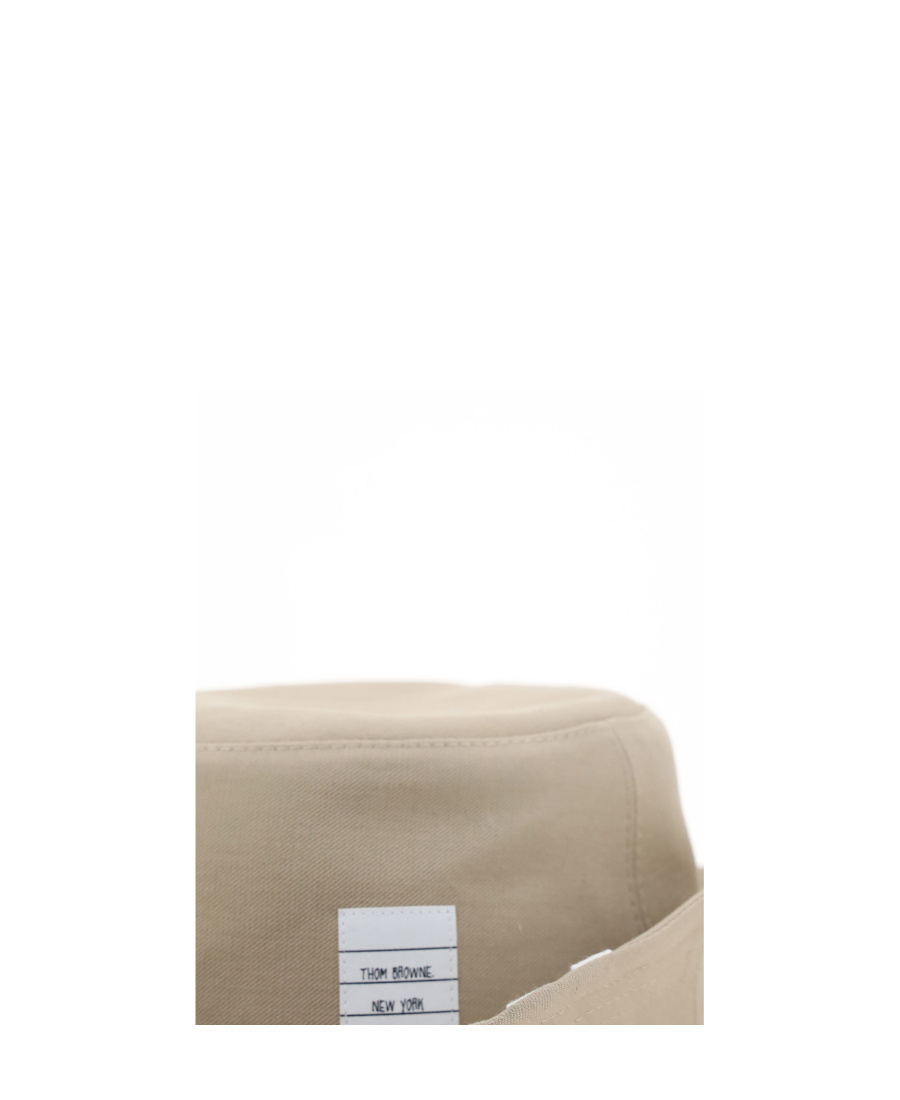 Thom Browne 4-bar Cotton Bucket Hat In Nude