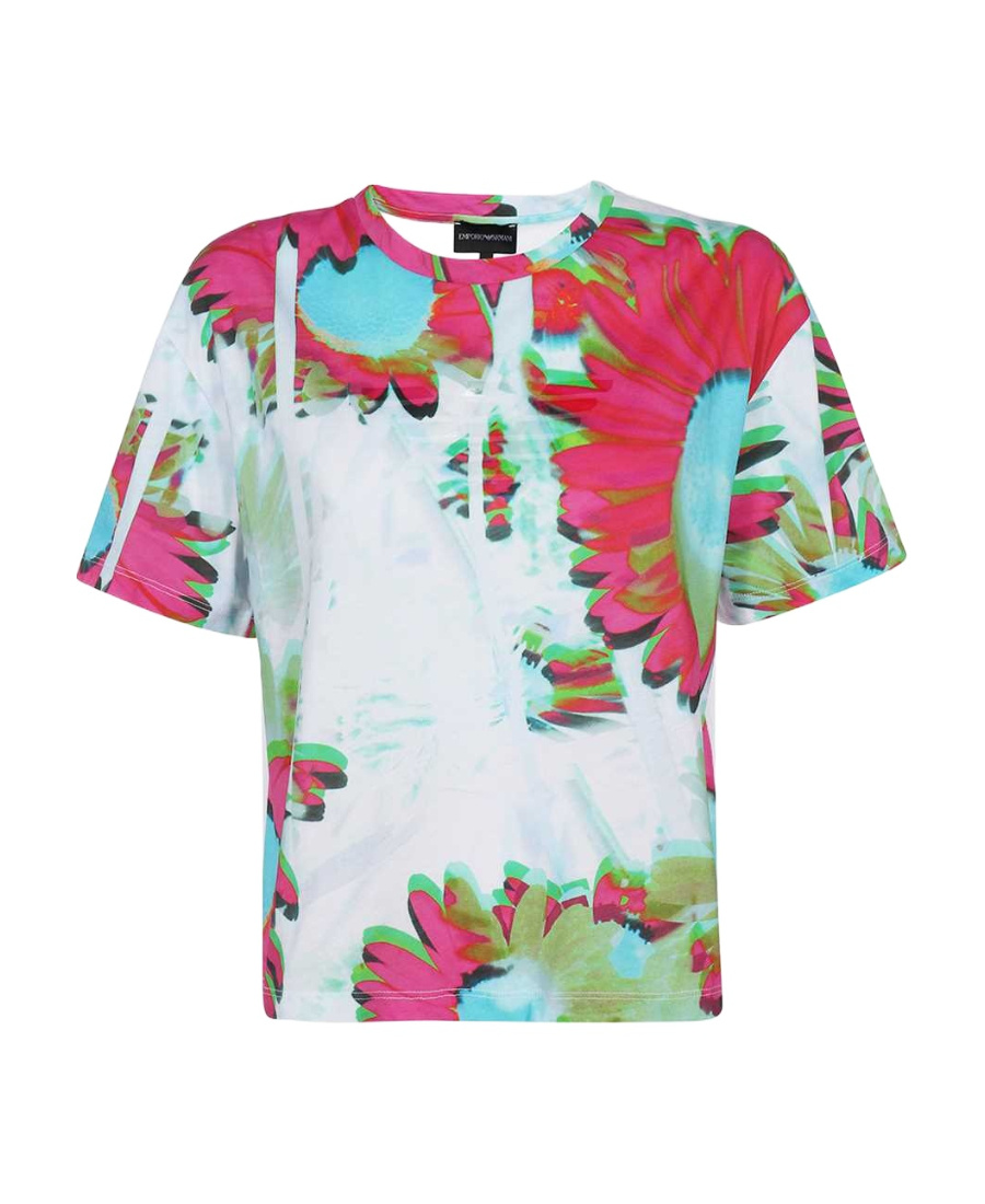 EMPORIO ARMANI ABSTRACT FLORAL-PRINT T-SHIRT