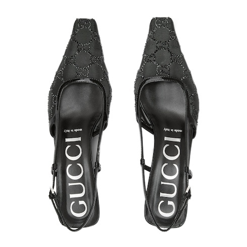 Gucci Women Pumps Slingback With Crystals In Black