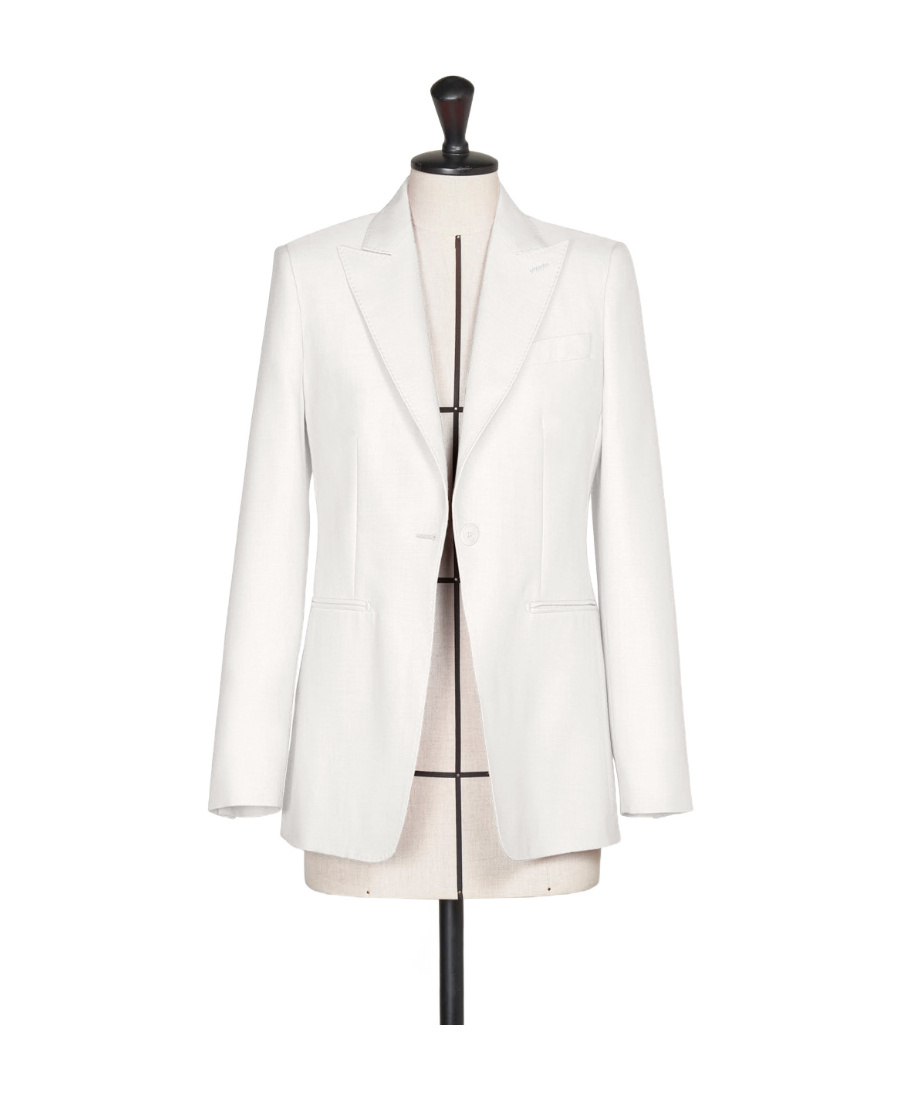 Max Mara Single-breasted Wool Suit Jacket In White