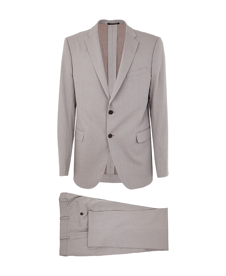 Emporio Armani Single-breasted Suit In Gray