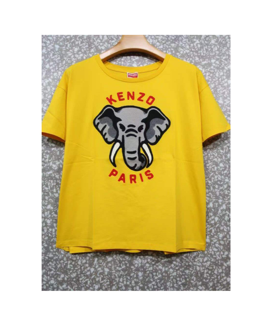 Shop Kenzo Logo T-shirt In Yellow