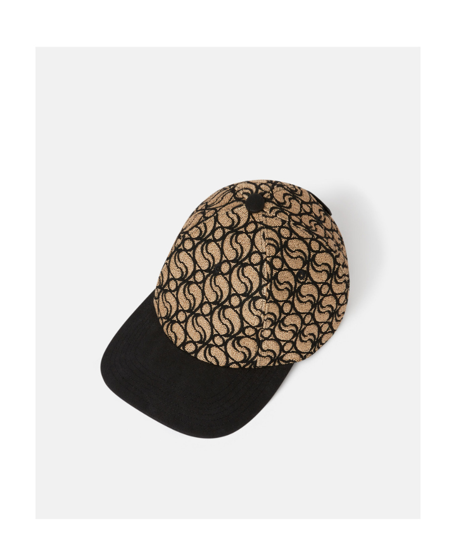 Stella Mccartney Logo Baseball Hat Patterned Design In Black