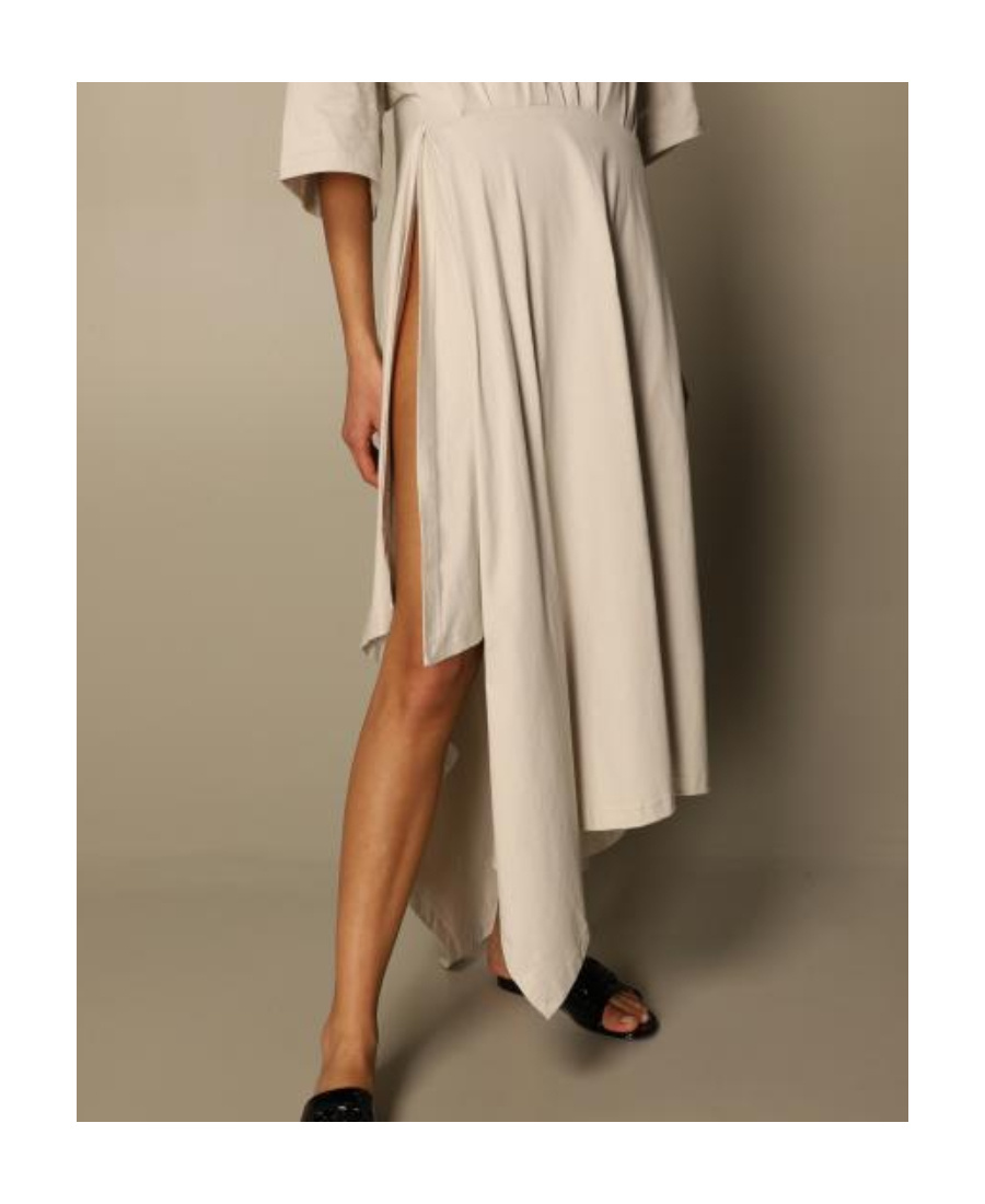 Balenciaga Asymmetric-hem T-shirt Dress In Nude