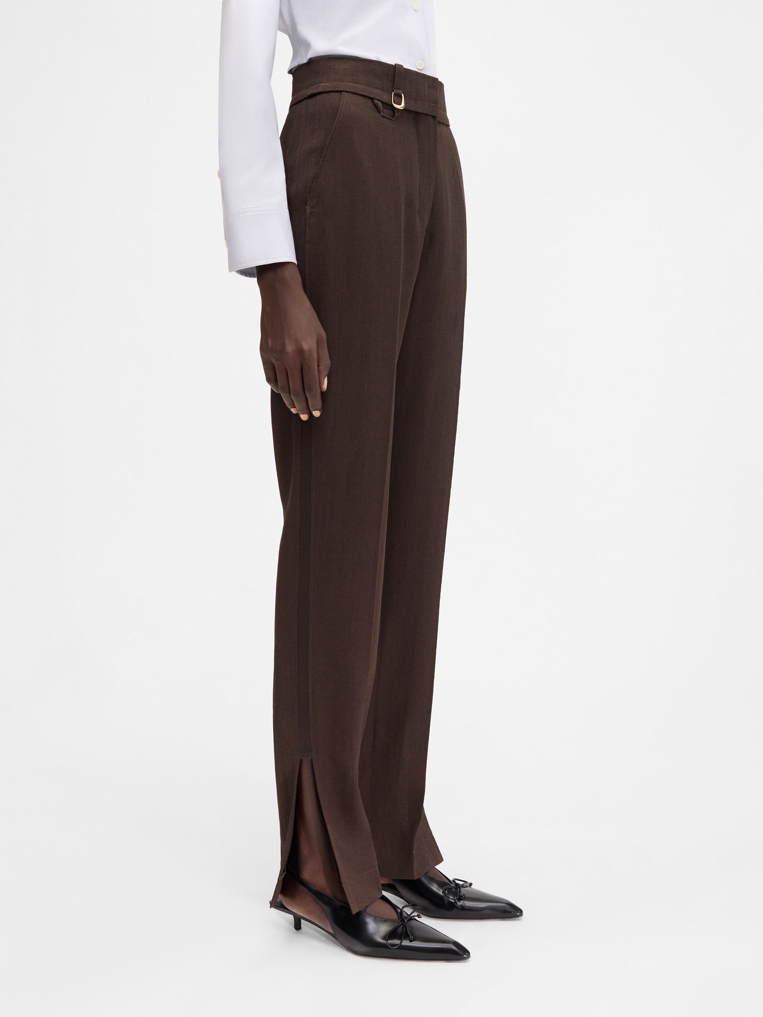 Jacquemus Slit Casual Pants In Black