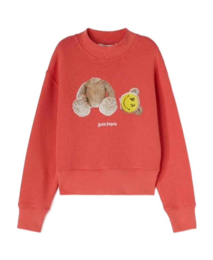 Palm Angels Teddy Bear Print Sweater In Red