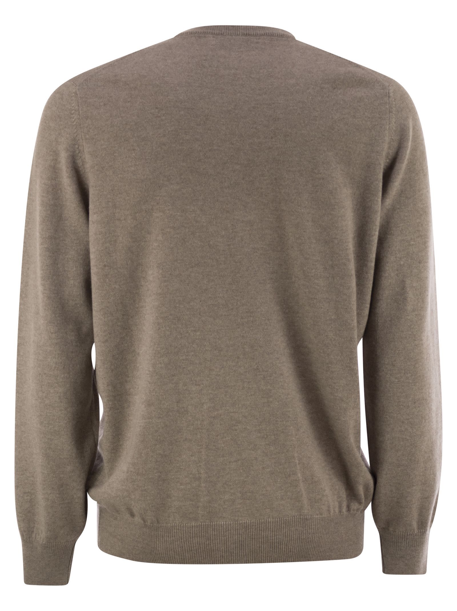 Brunello Cucinelli Men Pure Cashmere Crew-neck Sweater In Brown