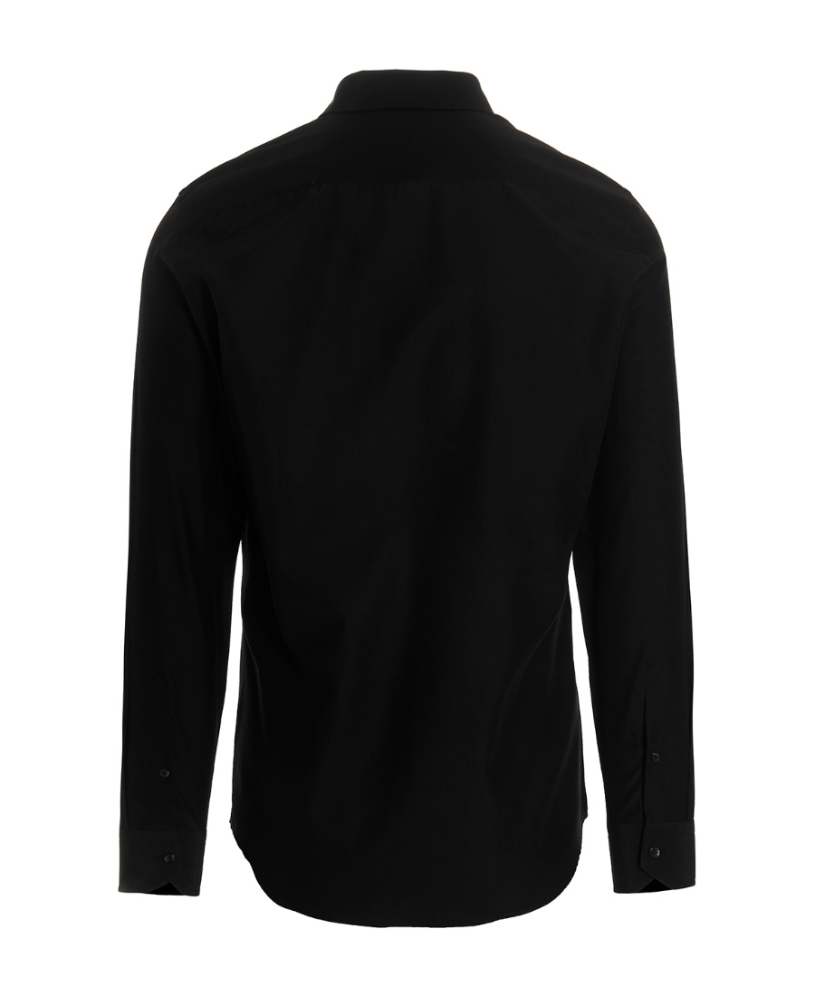 Fendi Logo-patch Button-up Shirt In Black