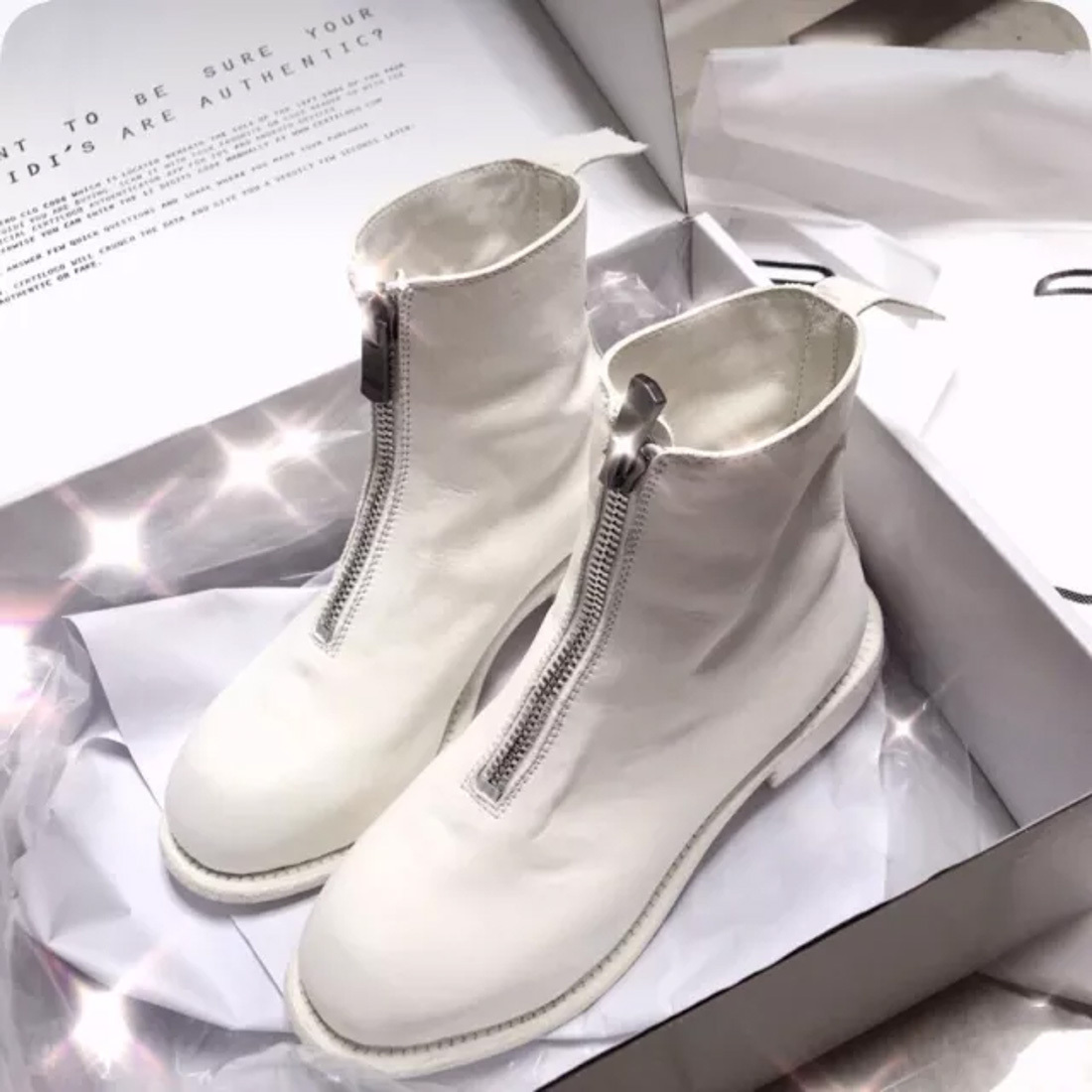 Guidi Bianco Ankle Boots In Luxurious Horse Leather In White
