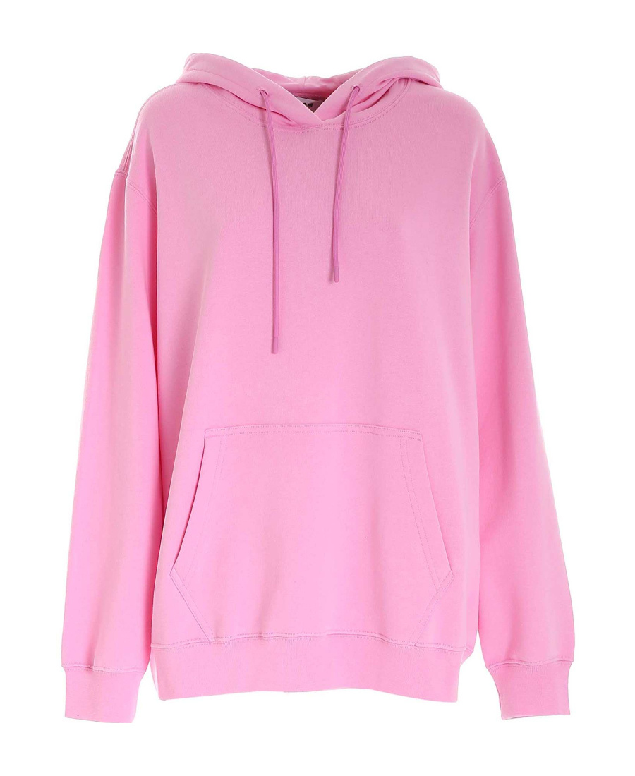 Msgm Oversized Cotton Hoodie In Pink