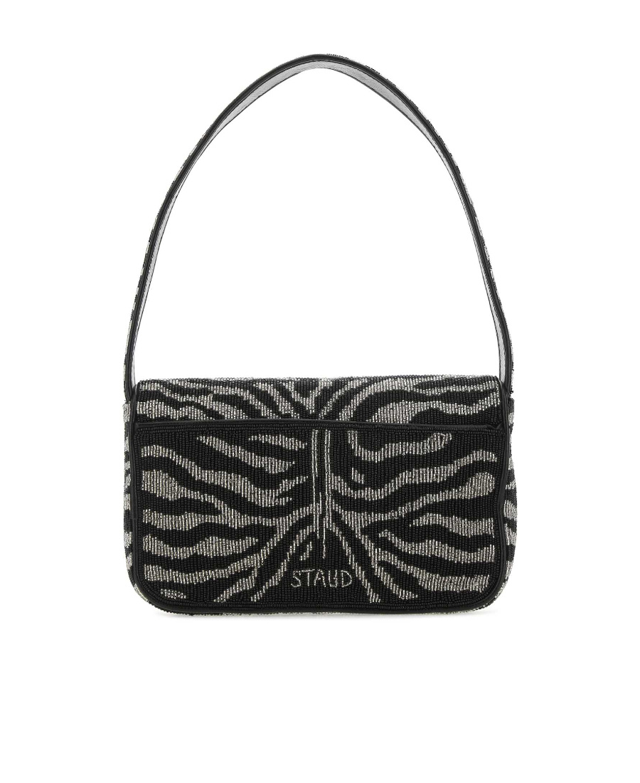 Staud Tommy Foldover Top Shoulder Bag In Black