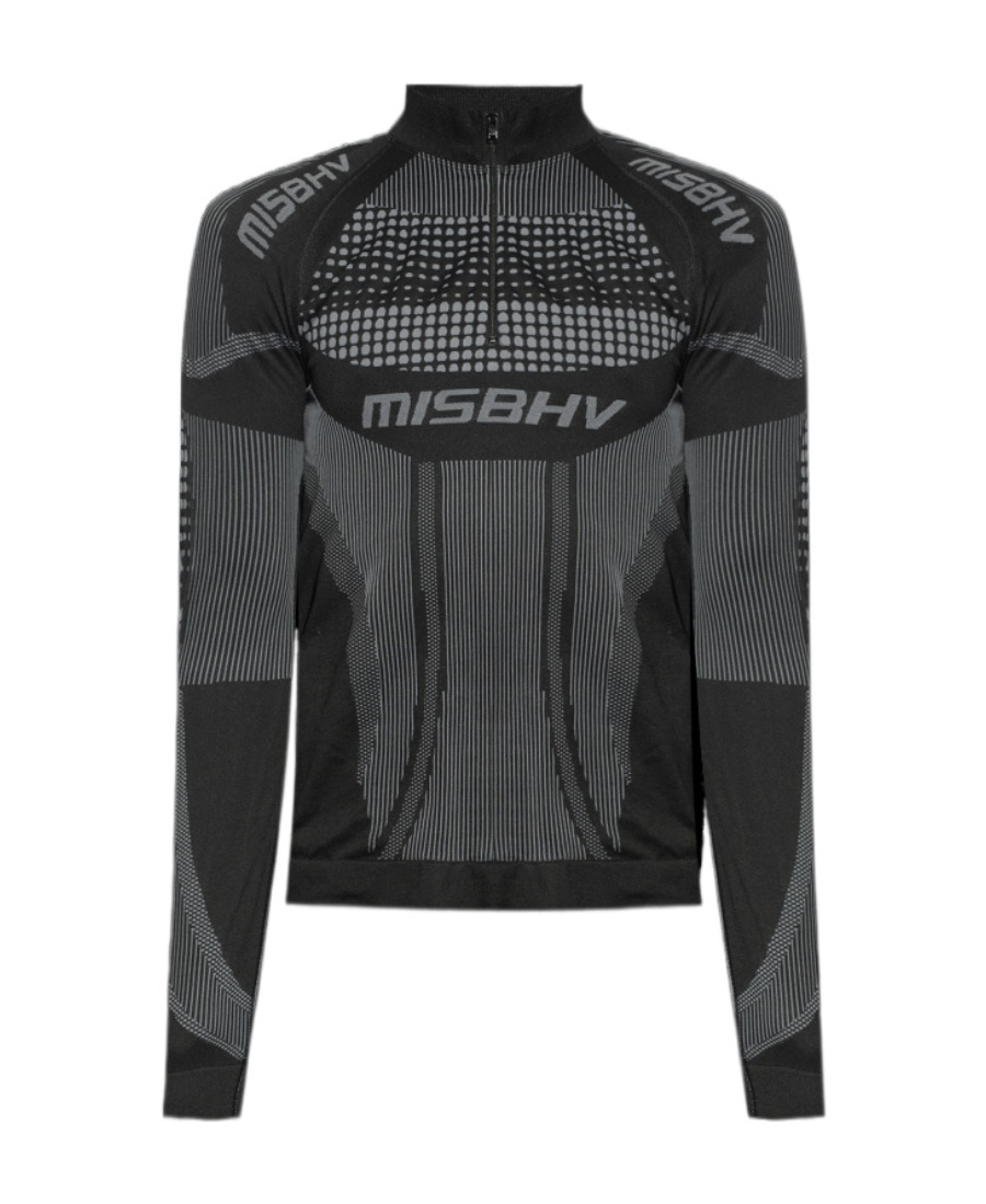 Misbhv Long-sleeved Performance Knitted Top In Gray