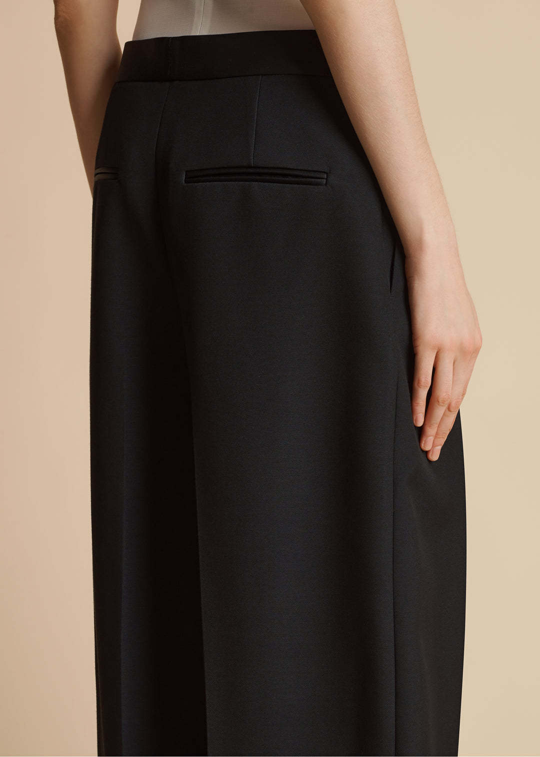 Shop Khaite Marine Low-rise Wide-leg Pants In Black