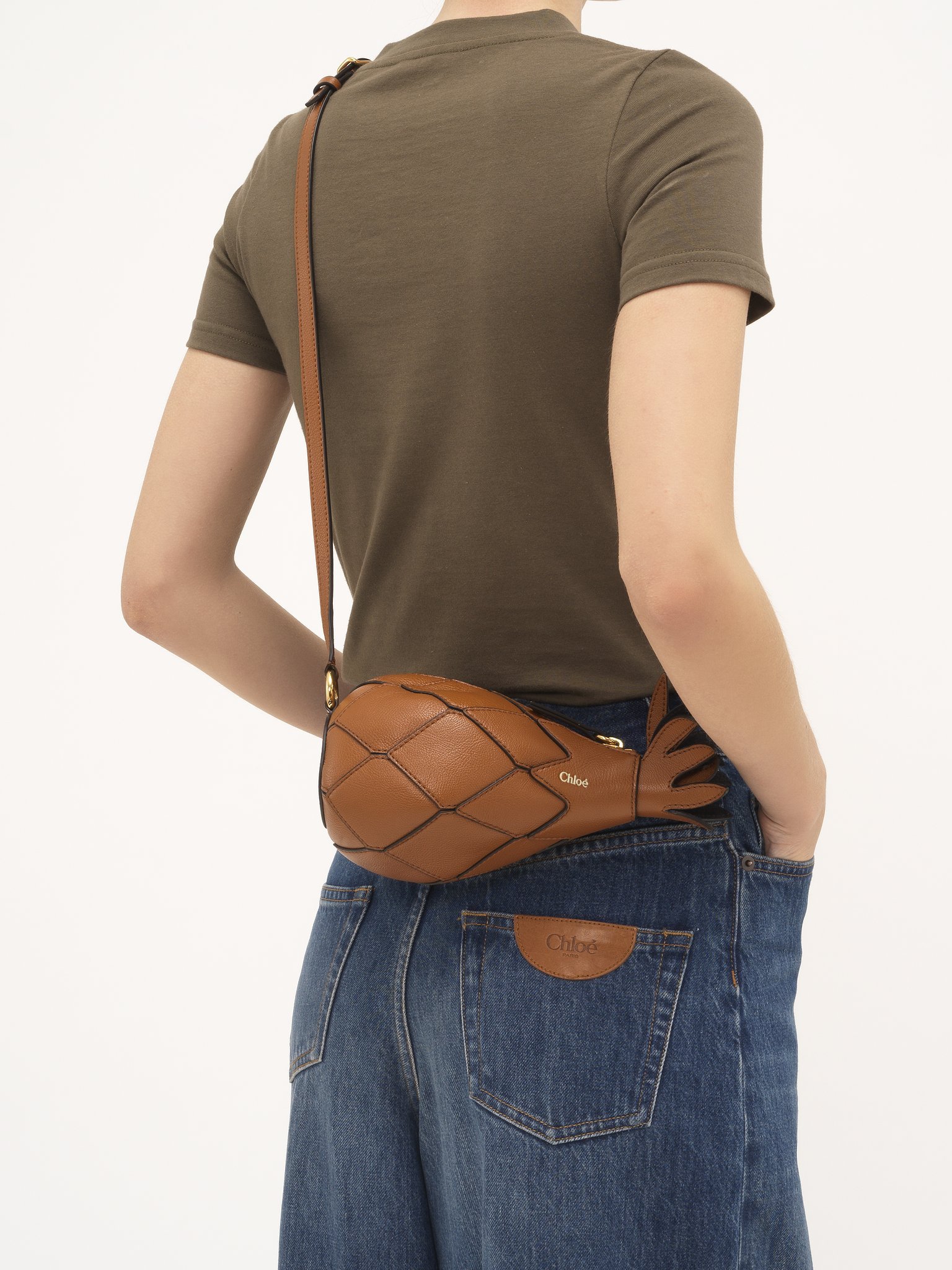 Chloé Chloe Women Caramel Leather Ananas Shoulder Bag In Brown