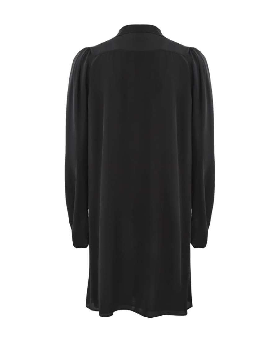 Dsquared2 Pussy-bow Silk Mini Dress In Black